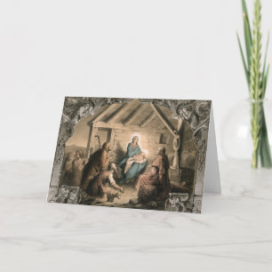 Cartes Pour Fêtes Annuelles Nativité vintage