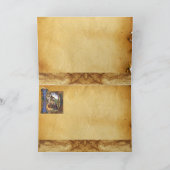 Cartes Pour Fêtes Annuelles NATIVITY MONOGRAM CHRISTMAS PARCHMENT Red Ruby Gem (Intérieur)