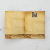 Cartes Pour Fêtes Annuelles NATIVITY MONOGRAM CHRISTMAS PARCHMENT Red Ruby Gem (Intérieur)
