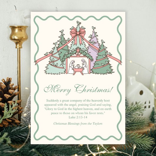 Cartes Pour Fêtes Annuelles Nativity & Scripture Christian Merry Christmas