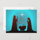 Cartes Pour Fêtes Annuelles NATIVITY SILHOUETTE, MERRY & STAR par SHARON SHARP (Devant / Derrière)