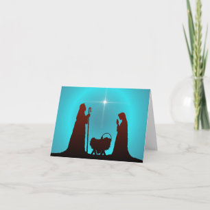 CARTES POUR FÊTES ANNUELLES NATIVITY SILHOUTTE ET STAR BY SHARON SHARPE