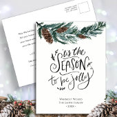 Cartes Pour Fêtes Annuelles Nature hivernale| Aquarelle Pine Cône Noël