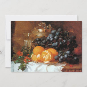 Cartes Pour Fêtes Annuelles Nature morte de houx et de fruits de l'ère victori
