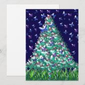 Cartes Pour Fêtes Annuelles Natures Arbre de Noël (Devant / Derrière)