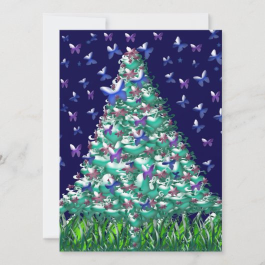 Cartes Pour Fêtes Annuelles Natures Arbre de Noël (Devant)