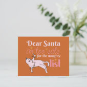 Cartes Pour Fêtes Annuelles Naughty List adorable Chat Noël (Debout devant)