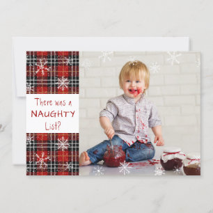 Cartes Pour Fêtes Annuelles Naughty List Flocon de neige rouge Plaid JEUX VACA