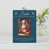 Cartes Pour Fêtes Annuelles Naughty List Funny Sarcastic Père Noël Noël (Debout devant)