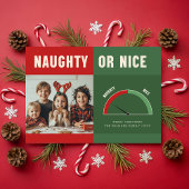 Cartes Pour Fêtes Annuelles Naughty or Nice | Funny Family Kid Photo Christmas