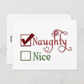 Cartes Pour Fêtes Annuelles Naughty ou Nice (Devant / Derrière)