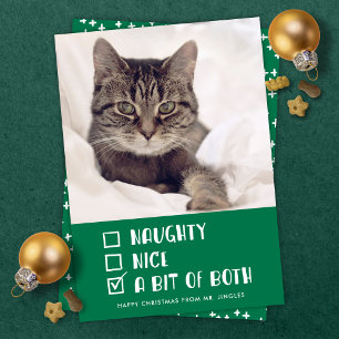 Cartes Pour Fêtes Annuelles Naughty OU Nice ou les deux amusant animal de comp