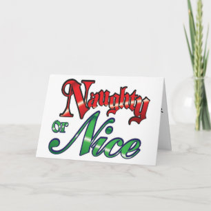 CARTES POUR FÊTES ANNUELLES NAUGHTY OU NICE-U SAVOIR QUEL "JE" PRÉFÈRE=NOËL