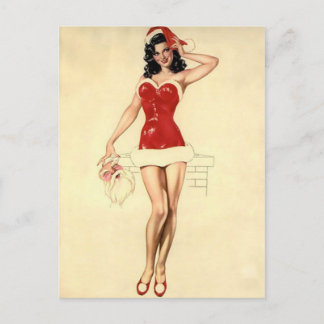 Cartes Pour Fêtes Annuelles Naughty Secret Santa Pin Up Girl