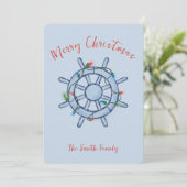 Cartes Pour Fêtes Annuelles Nautical Christmas Card (Debout devant)