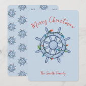 Cartes Pour Fêtes Annuelles Nautical Christmas Card (Devant / Derrière)