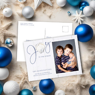 Cartes Pour Fêtes Annuelles Nautical Christmas Joy Holiday Photo