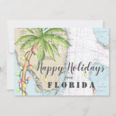 Cartes Pour Fêtes Annuelles Nautical Tropical Joyeux Vacances De Floride (Devant)