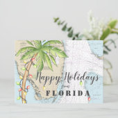 Cartes Pour Fêtes Annuelles Nautical Tropical Joyeux Vacances De Floride (Debout devant)
