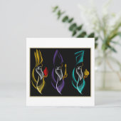 Cartes Pour Fêtes Annuelles Navidad Reyes Magos estilo bordado (Debout devant)