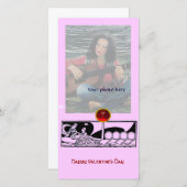 Cartes Pour Fêtes Annuelles NAVIRE ANTIQUE ET AMATEURS Rouge Ruby Gem Rose noi (Devant / Derrière)