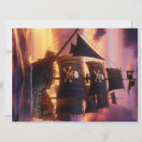 Navire pirate au lever/coucher du soleil