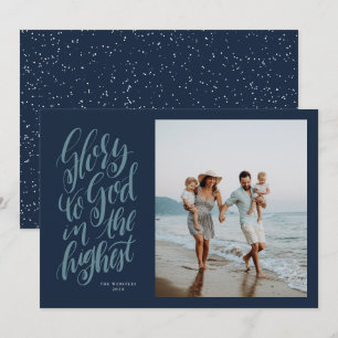 Cartes Pour Fêtes Annuelles navy chrétien de Noël photo Gloire à Dieu