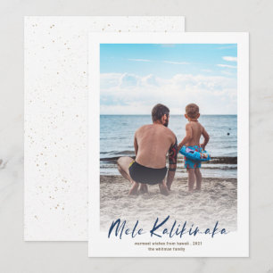 Cartes Pour Fêtes Annuelles Navy Mele Kalikimaka Photo Minimale Noël