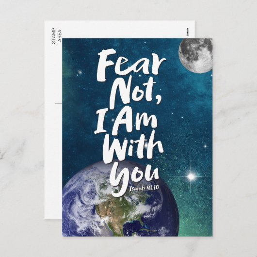 Cartes Pour Fêtes Annuelles N'AYEZ AUCUNE PEUR, JE SUIS avec vous - Dieu chrét (Devant / Derrière)