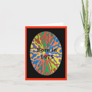Cartes Pour Fêtes Annuelles Né en 1975 Anniversaire faits amusants sur l'année
