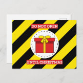 Cartes Pour Fêtes Annuelles Ne pas ouvrir avant Noël (Devant / Derrière)
