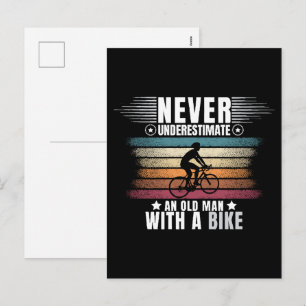 Cartes Pour Fêtes Annuelles Ne sous-estimez jamais un vieil homme à vélo