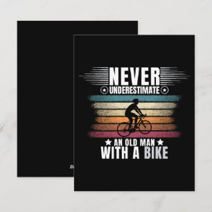 Cartes Pour Fêtes Annuelles Ne sous-estimez jamais un vieil homme à vélo
