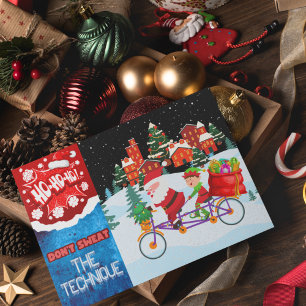 Cartes Pour Fêtes Annuelles Ne transpirez pas la technique Santa Bicyclette No