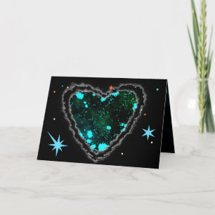 Cartes Pour Fêtes Annuelles Nebula Heart Sci Fi Valentine Love Romance Card