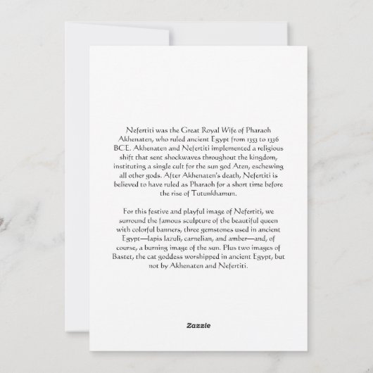 Cartes Pour Fêtes Annuelles Néfertiti (Dos)