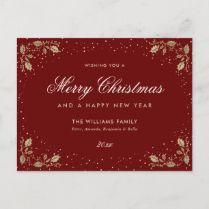 Cartes Pour Fêtes Annuelles Neige blanche rouge