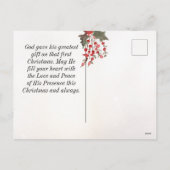 Cartes Pour Fêtes Annuelles Neige couvert Psaume À feuillage persistant 46:10  (Dos)