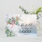 Cartes Pour Fêtes Annuelles Neige couverte À feuillage persistant Bible de Noë (Debout devant)