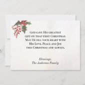 Cartes Pour Fêtes Annuelles Neige couverte À feuillage persistant Bible de Noë (Dos)