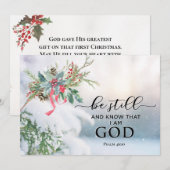 Cartes Pour Fêtes Annuelles Neige couverte À feuillage persistant Bible de Noë (Devant / Derrière)