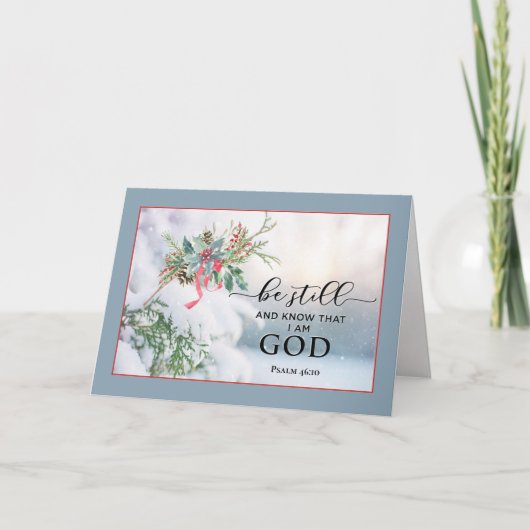 Cartes Pour Fêtes Annuelles Neige couverte À feuillage persistant Psaume de No (Devant)