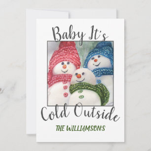 Cartes Pour Fêtes Annuelles Neige de Noël Famille avec photo