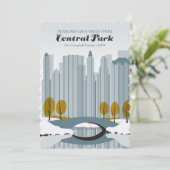 Cartes Pour Fêtes Annuelles Neige de vacances de Central Park (Debout devant)