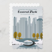 Cartes Pour Fêtes Annuelles Neige de vacances de Central Park (Devant / Derrière)