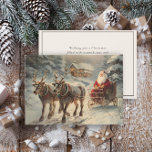 Cartes Pour Fêtes Annuelles Neige dorée vintage du Père Noël Reindeer<br><div class="desc">Elégante carte de voeux de Noël vintage avec un tableau du Père Noël à travers la neige dans son traîneau derrière deux rennes. Personnalisé au dos avec votre message et votre nom. Contactez-moi pour obtenir de l'aide sur votre personnalisation ou pour demander des produits Zazzle correspondants ou coordonnés supplémentaires.</div>