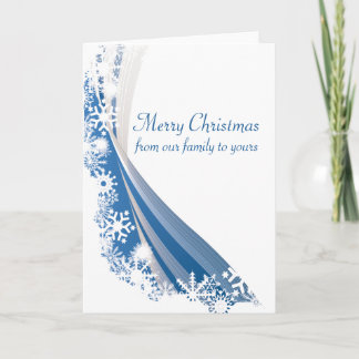 Cartes Pour Fêtes Annuelles Neige effilée bleue et blanche