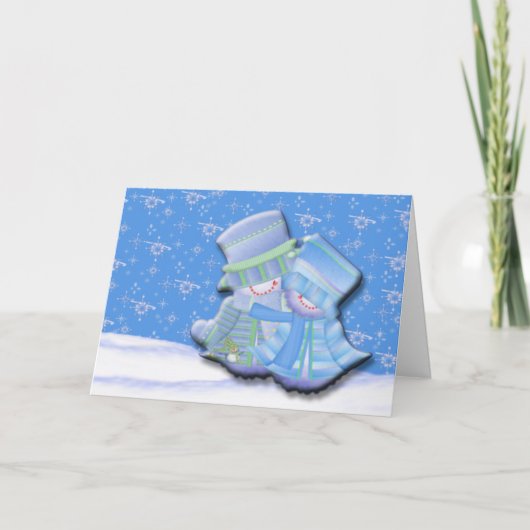Cartes Pour Fêtes Annuelles Neige en amour (Devant)