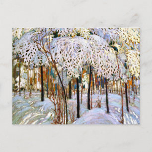 Cartes Pour Fêtes Annuelles Neige en octobre, belle peinture,