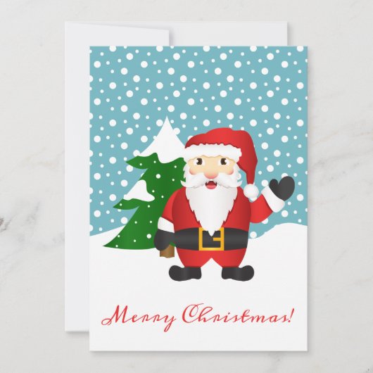 Cartes Pour Fêtes Annuelles Neige Et Père Noël Joyeux Noël (Devant)